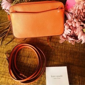 Kate spade crossbody bag Kate spade pebble leather orange bag Kate spade purse